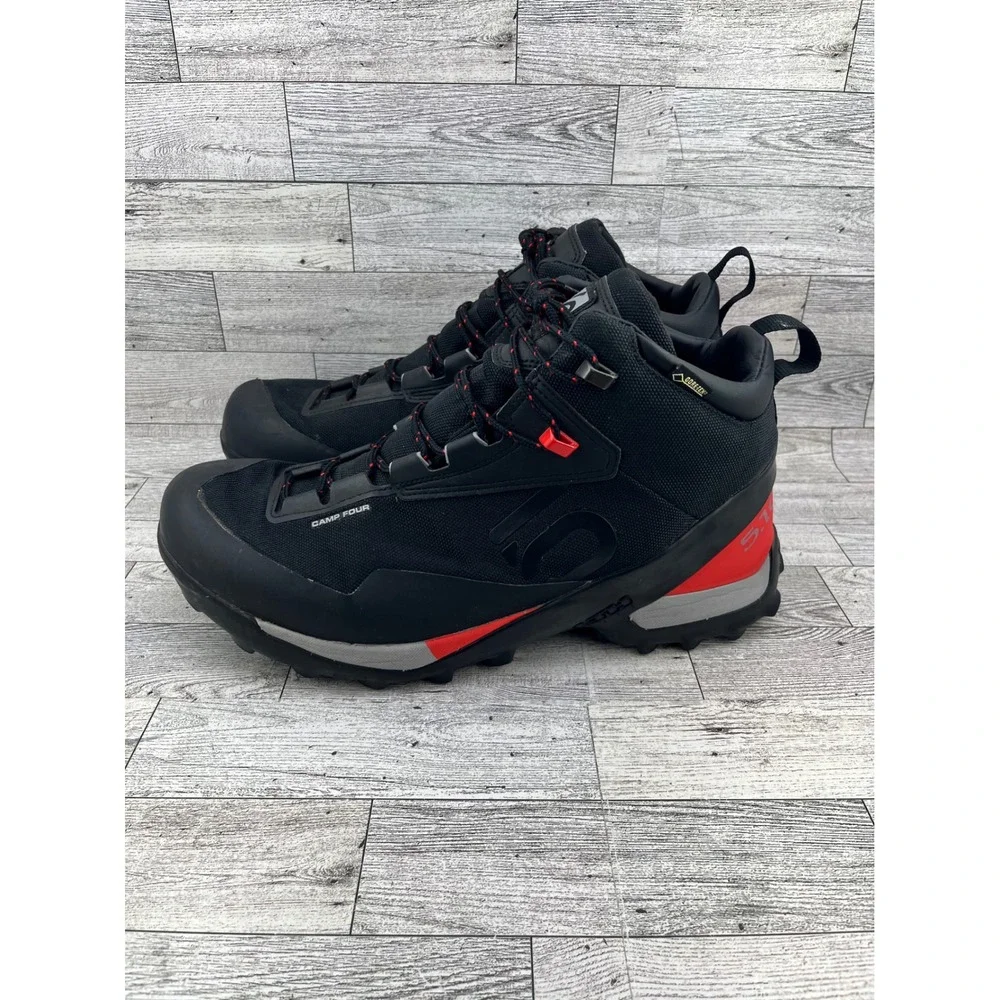 Five Ten Camp Four Mid GTX Hiking Boots Men Size 13 Black Red Gore-Tex 5224‎
